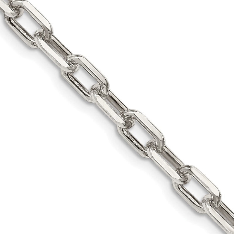 Sterlingsilber 5.75mm Diamantiert Lang Glieder Ankerkette Halskette