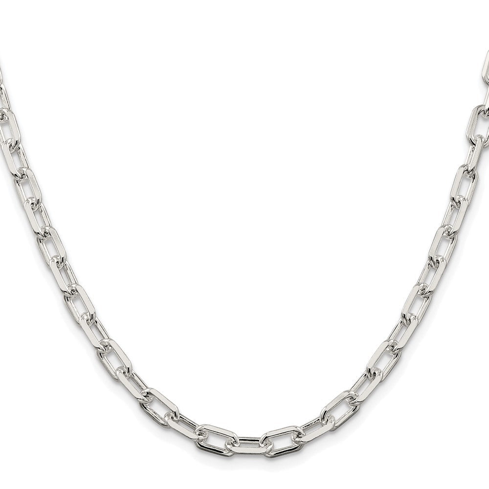 Sterlingsilber Rhodiniert 5.75mm Diamantiert Lang Glieder Ankerkette Kette