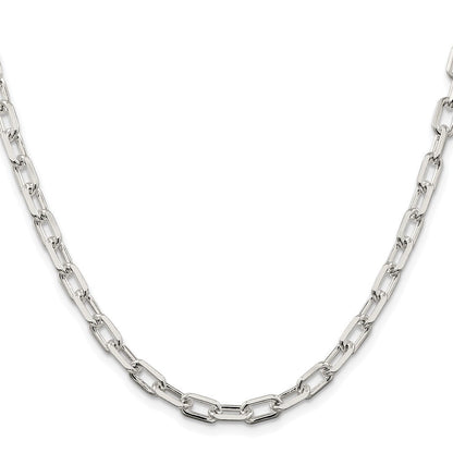 Sterlingsilber Rhodiniert 5.75mm Diamantiert Lang Glieder Ankerkette Kette