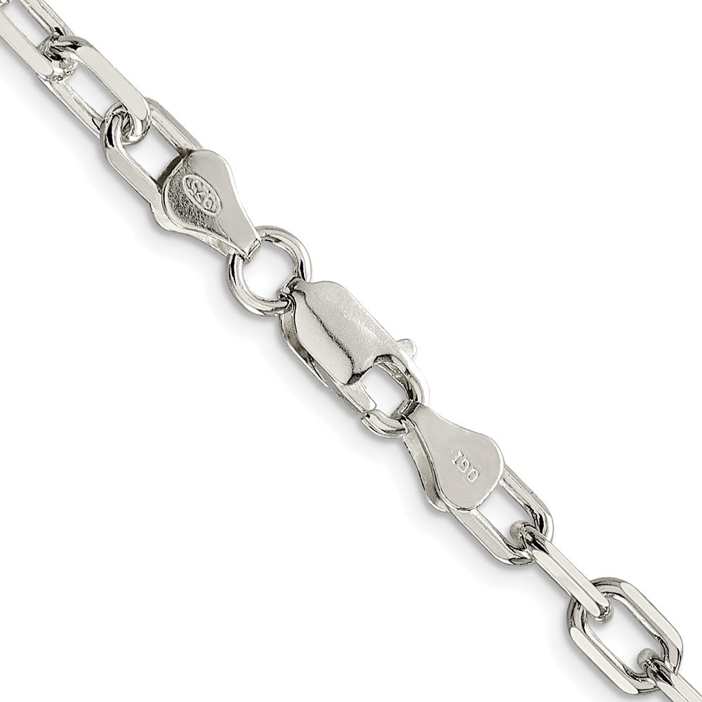 Sterlingsilber Rhodiniert 5.75mm Diamantiert Lang Glieder Ankerkette Kette