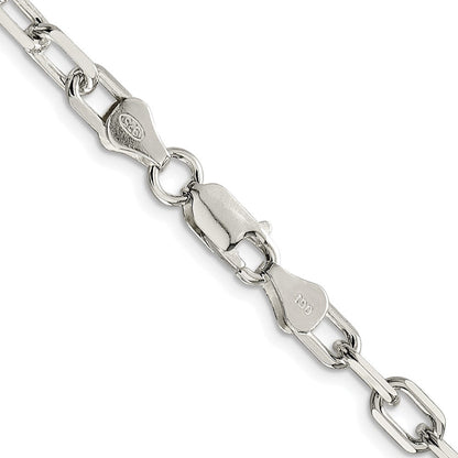 Sterlingsilber Rhodiniert 5.75mm Diamantiert Lang Glieder Ankerkette Kette