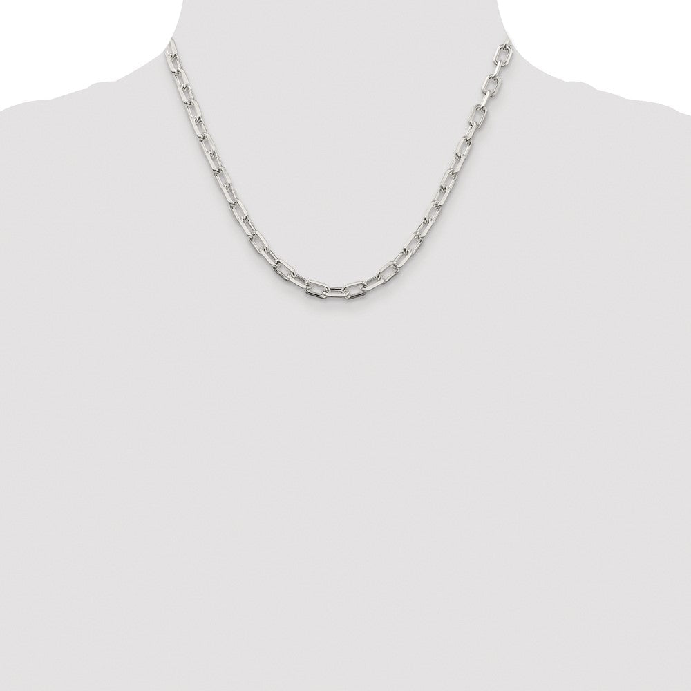 Sterlingsilber Rhodiniert 5.75mm Diamantiert Lang Glieder Ankerkette Kette