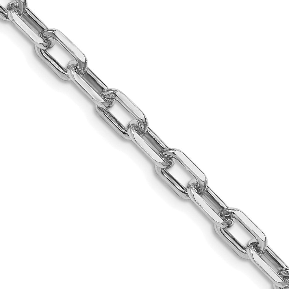 Sterlingsilber Rhodiniert 5.75mm Diamantiert Lang Glieder Ankerkette Kette