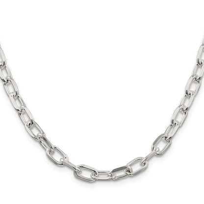 Sterlingsilber 6.65mm Diamantiert Lang Glieder Ankerkette Halskette