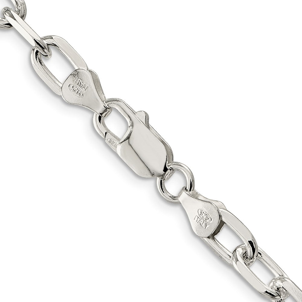 Sterlingsilber 6.65mm Diamantiert Lang Glieder Ankerkette Halskette