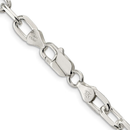 Sterlingsilber 6.65mm Diamantiert Lang Glieder Ankerkette Halskette