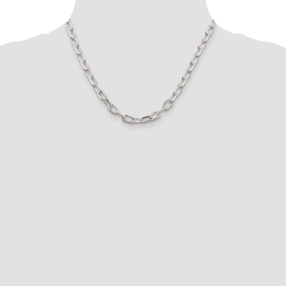 Sterlingsilber 6.65mm Diamantiert Lang Glieder Ankerkette Halskette