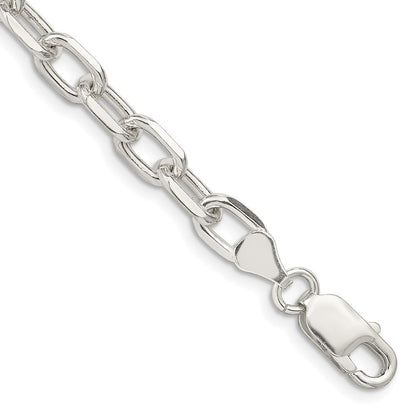 Sterlingsilber 6.65mm Diamantiert Lang Glieder Ankerkette Gliederarmband