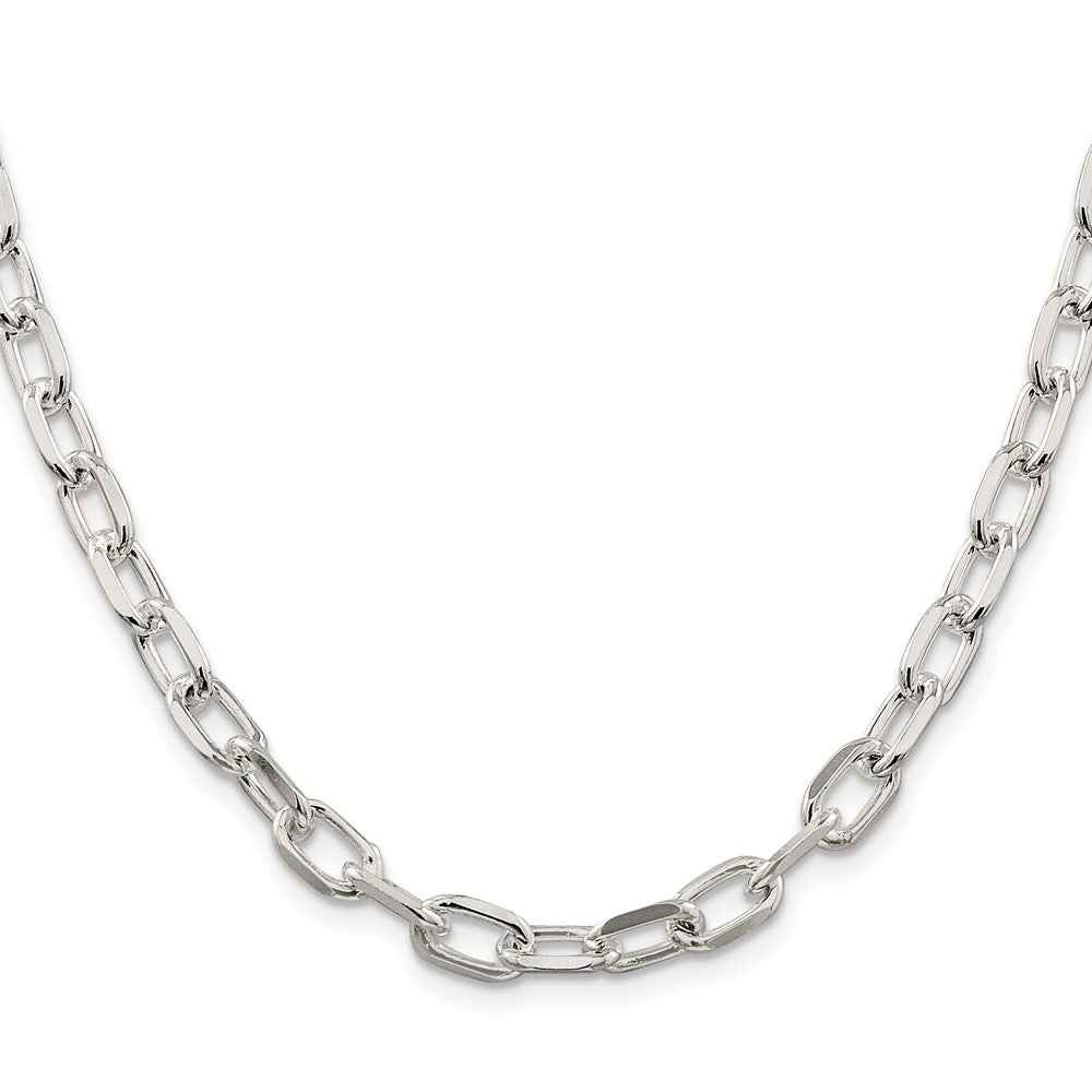 Sterlingsilber Rhodiniert 6.65mm Diamantiert Lang Glieder Ankerkette Kette