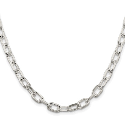 Sterlingsilber Rhodiniert 6.65mm Diamantiert Lang Glieder Ankerkette Kette