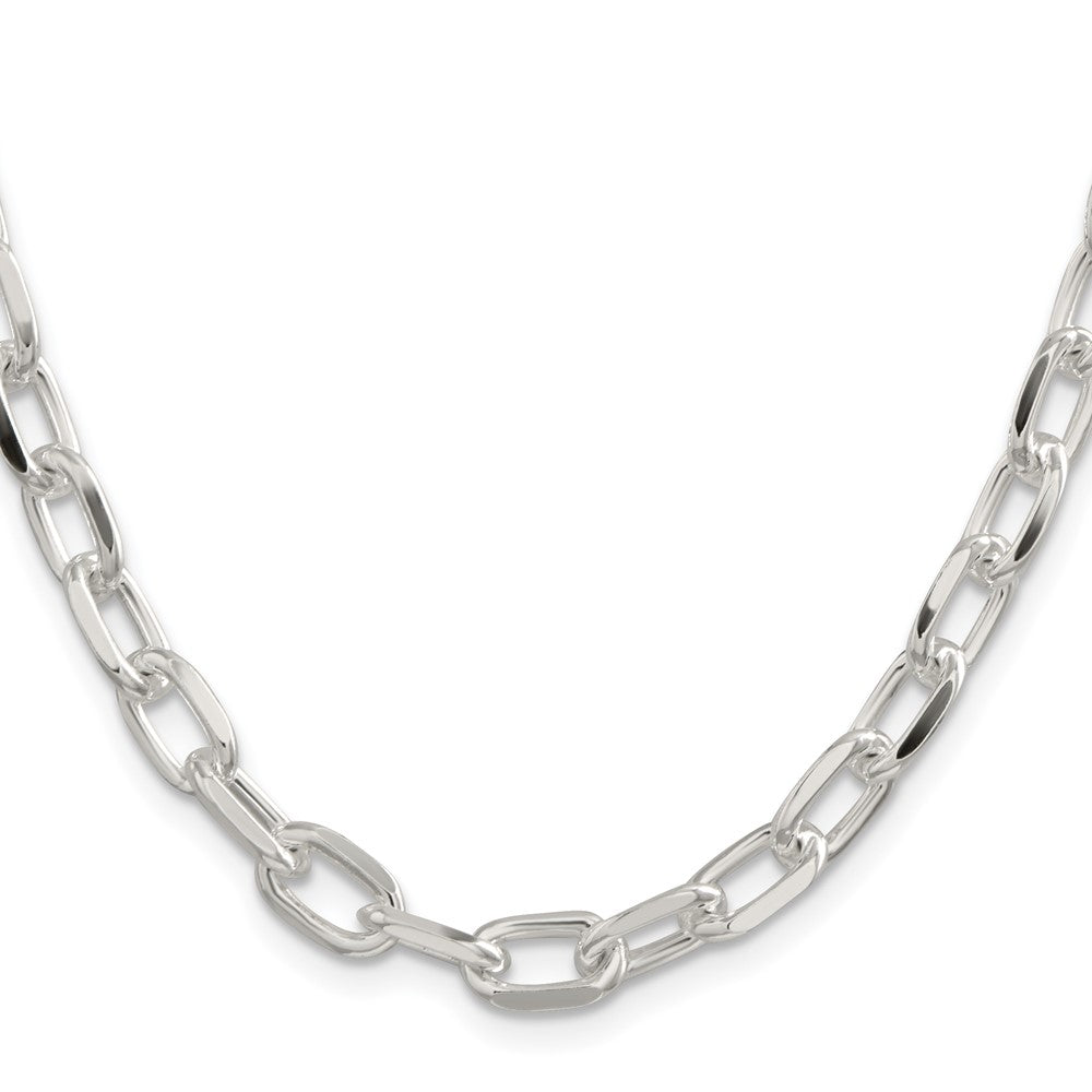 Sterlingsilber 7.5mm Diamantiert Lang Glieder Ankerkette Halskette
