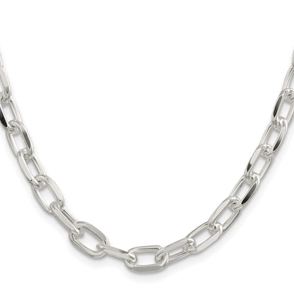 Sterlingsilber 7.5mm Diamantiert Lang Glieder Ankerkette Halskette