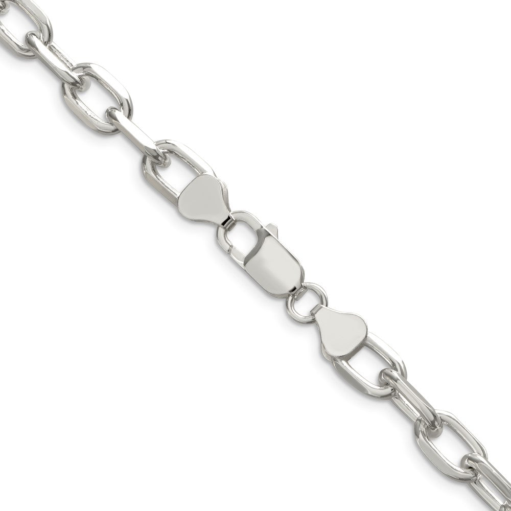 Sterlingsilber 7.5mm Diamantiert Lang Glieder Ankerkette Halskette