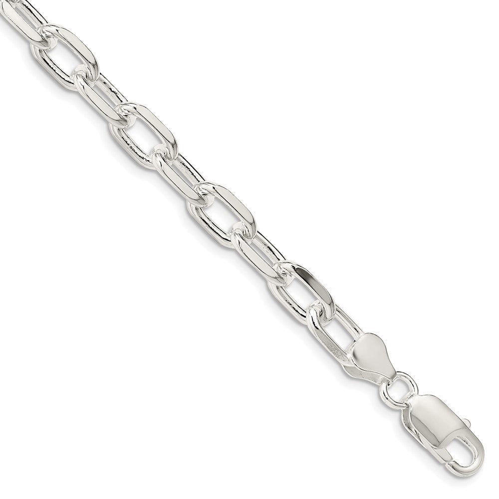 Sterlingsilber 7.5mm Diamantiert Lang Glieder Ankerkette Gliederarmband