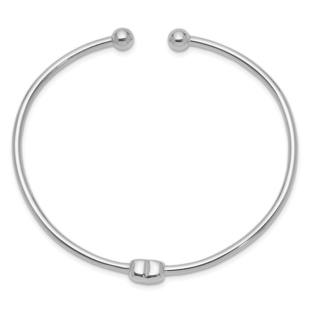 Sterlingsilber Rhodiniert Herz Manschette Armreif