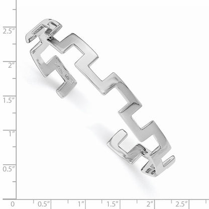 Sterlingsilber Rhodiniert Poliert Fantasie Manschette Armreif
