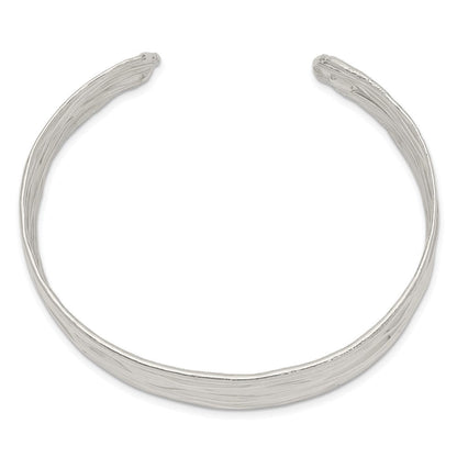 Sterlingsilber Rhodiniert Schlicht 6mm Gehämmert Bands Armreif
