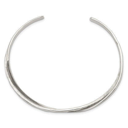 Sterlingsilber Rhodiniert Schlicht 3mm Gehämmert Bands Armreif