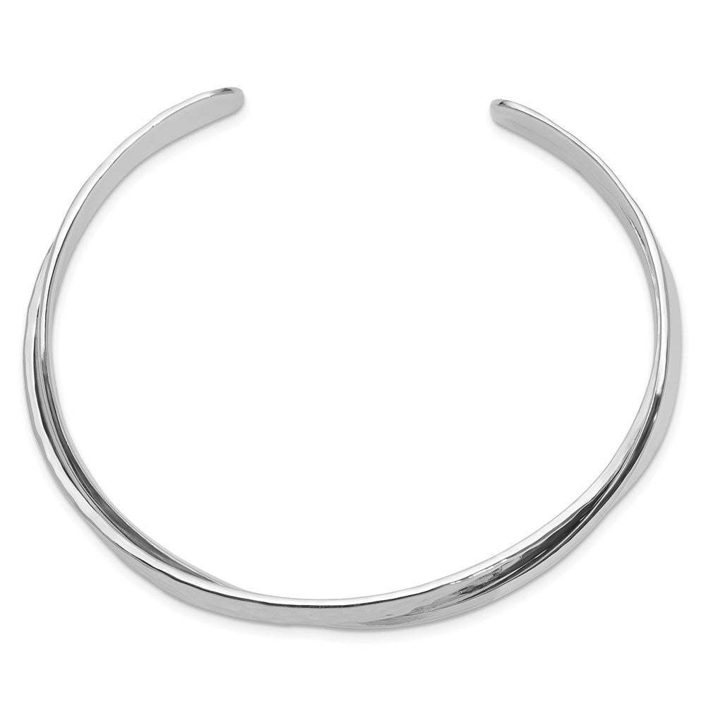 Sterlingsilber Rhodiniert Strukturiert Manschette Armreif