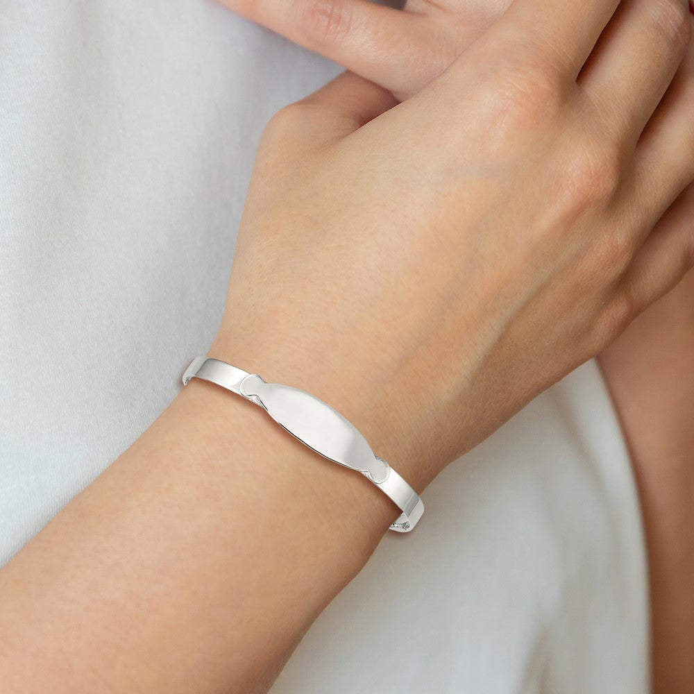 Sterlingsilber Poliert Verstellbar Id Baby Armreif Armband