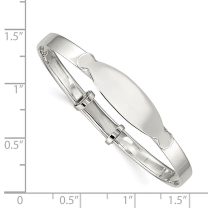 Sterlingsilber Poliert Verstellbar Id Baby Armreif Armband