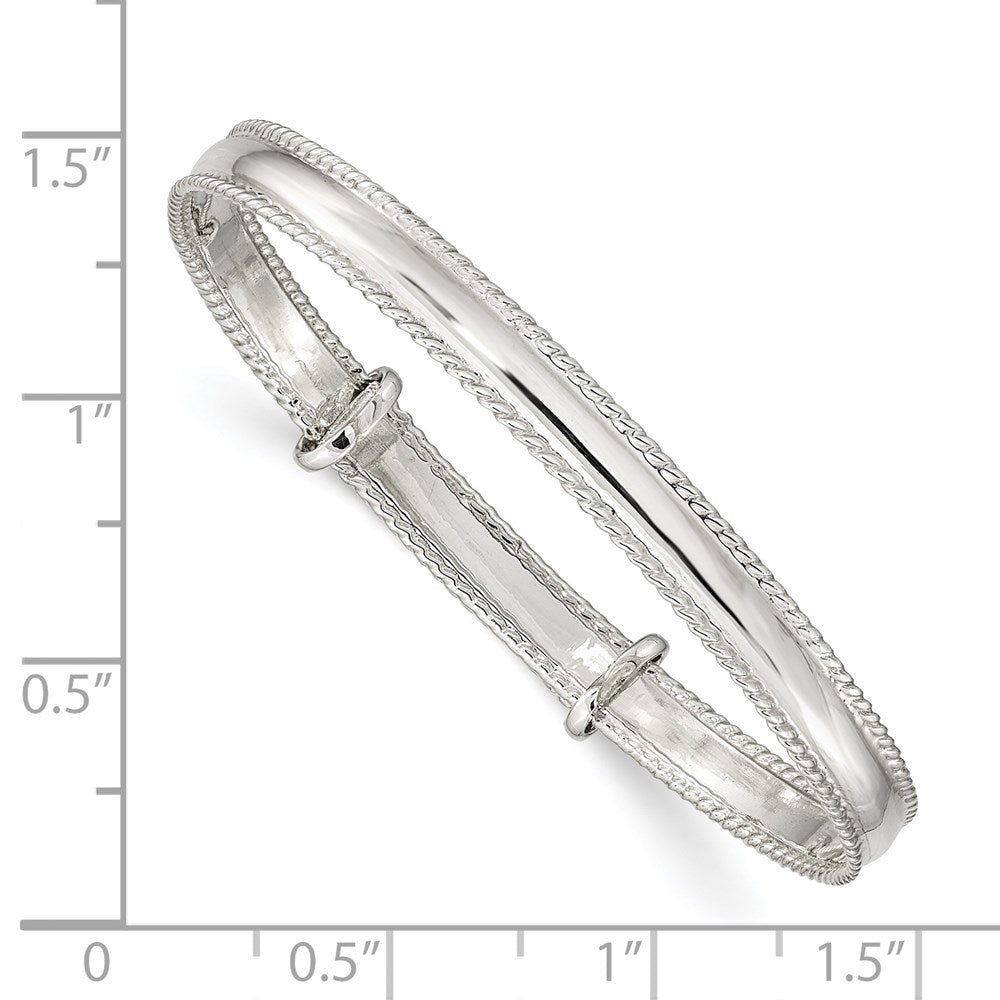 Sterlingsilber Poliert Milgrain 4.75mm Verstellbar Kinder Armreif
