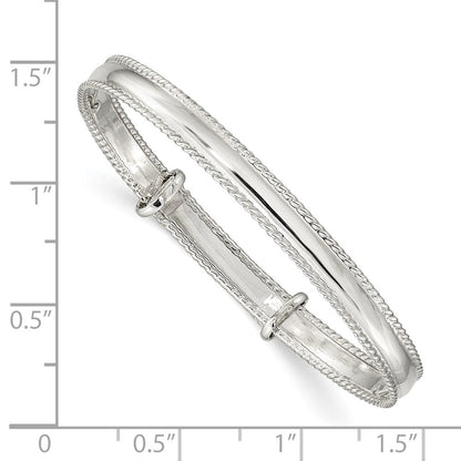 Sterlingsilber Poliert Milgrain 4.75mm Verstellbar Kinder Armreif