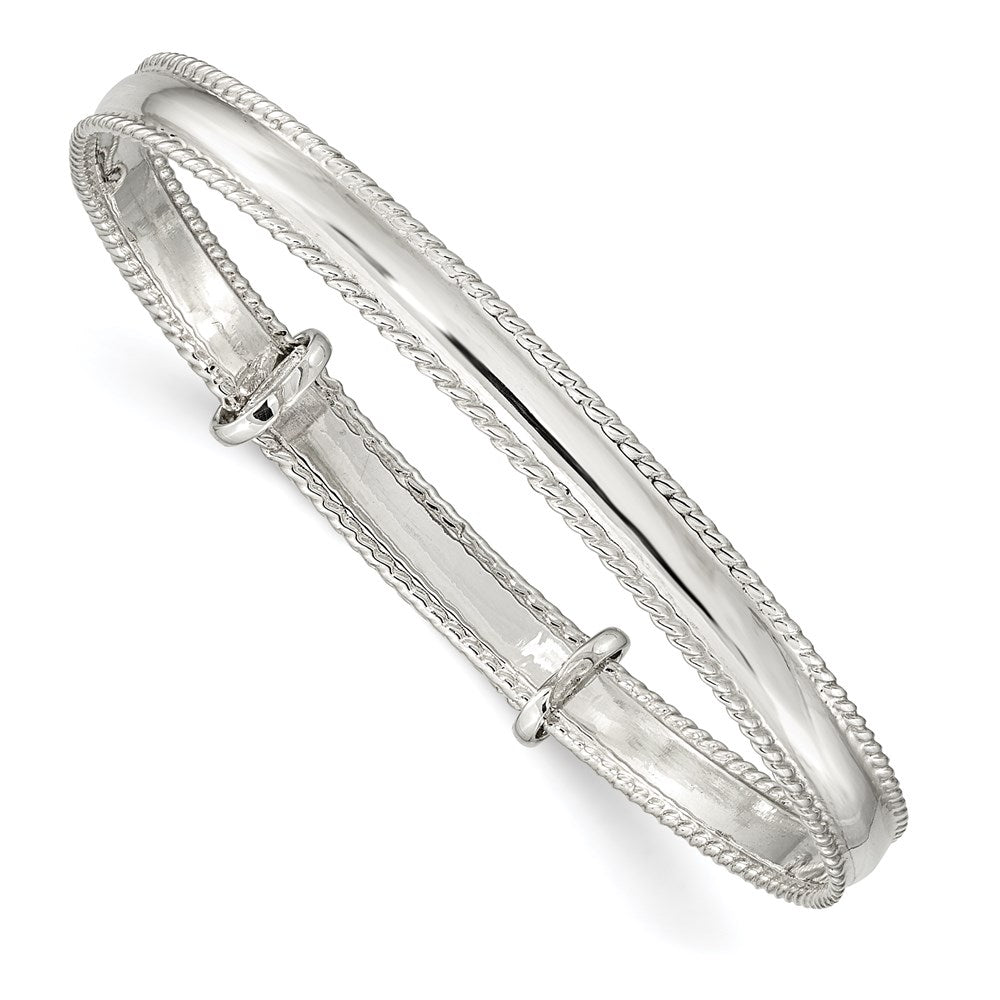 Sterlingsilber Poliert Milgrain 4.75mm Verstellbar Kinder Armreif