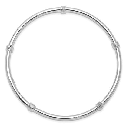 Sterlingsilber Rhodiniert Schieber-on Armreif