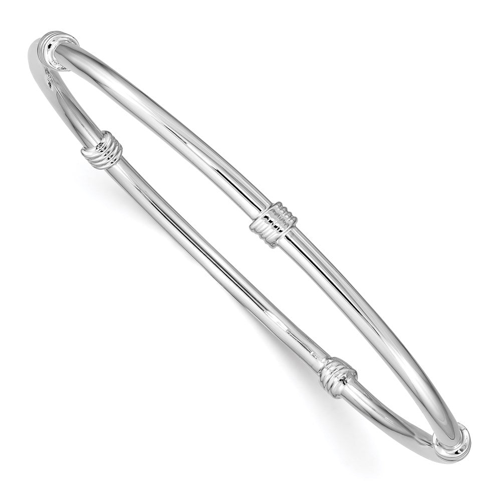 Sterlingsilber Rhodiniert Schieber-on Armreif