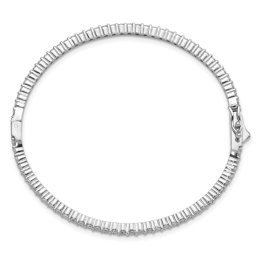 Sterlingsilber Schimmernd Rhodiniert 68 Stein Zirkonia Klappbar Armreif Armband