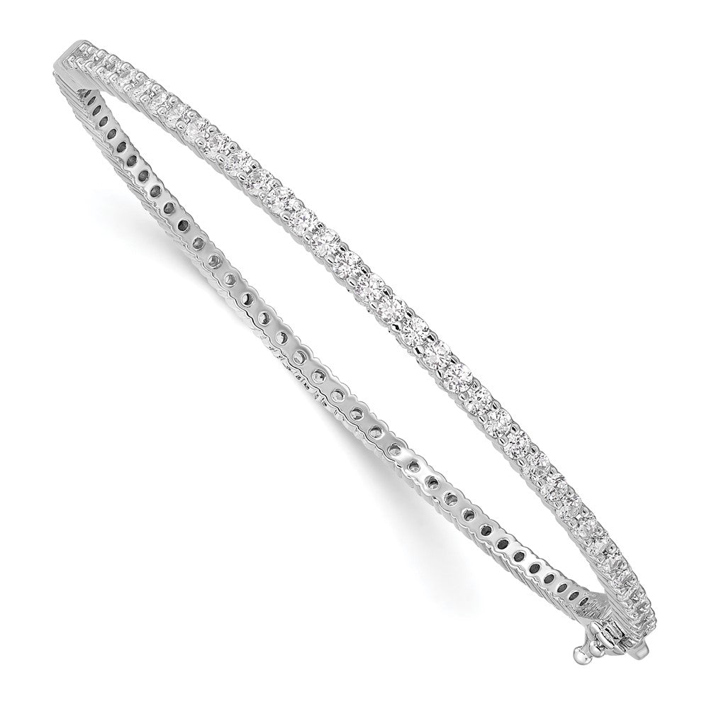 Sterlingsilber Schimmernd Rhodiniert 68 Stein Zirkonia Klappbar Armreif Armband