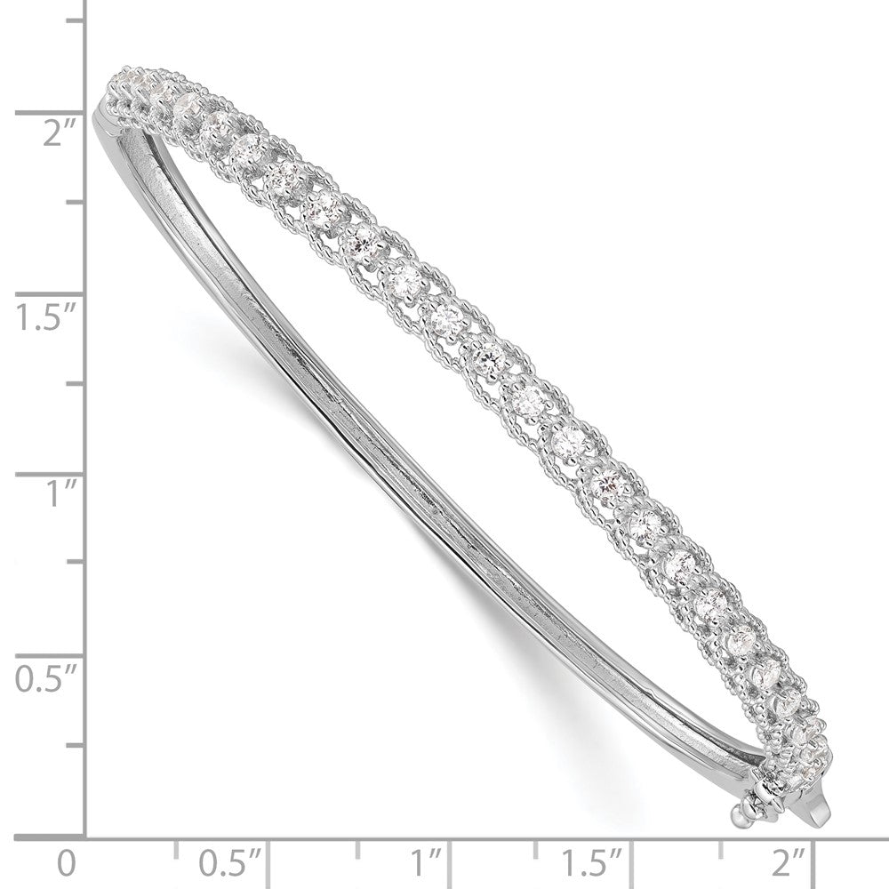 Sterlingsilber Schimmernd Rhodiniert 25 Stein Zirkonia Klappbar Armreif Armband