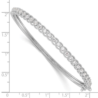 Sterlingsilber Schimmernd Rhodiniert 25 Stein Zirkonia Klappbar Armreif Armband