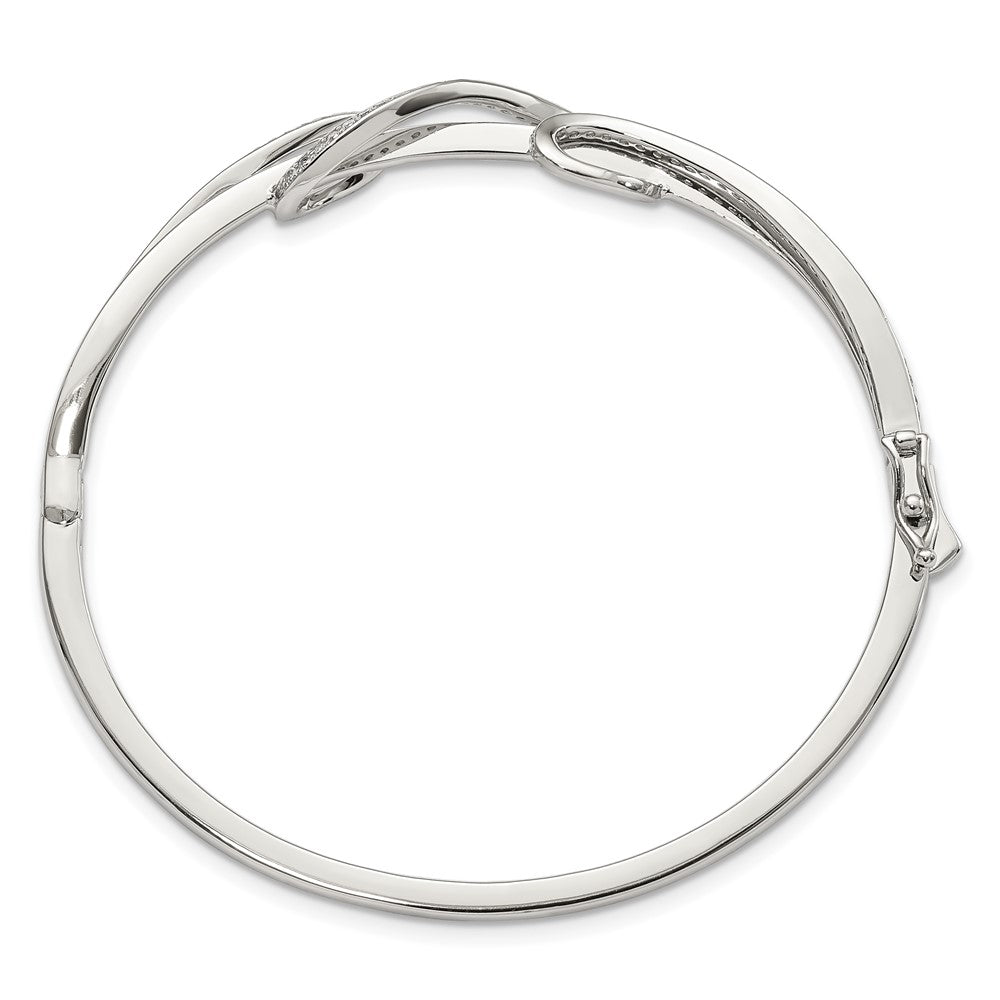 Sterlingsilber Schimmernd Rhodiniert 83 Stein Zirkonia Klappbar Armreif Armband