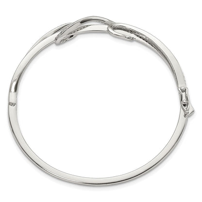 Sterlingsilber Schimmernd Rhodiniert 83 Stein Zirkonia Klappbar Armreif Armband