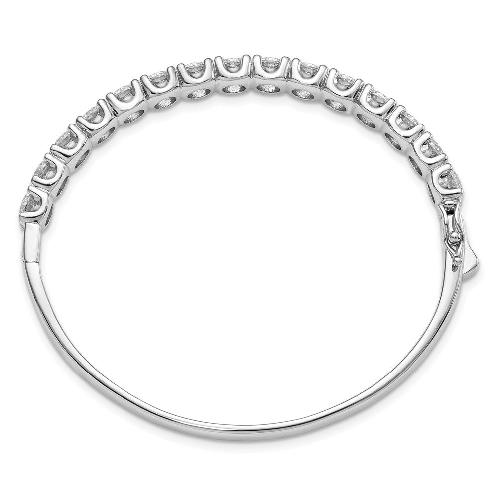 Sterlingsilber Schimmernd Rhodiniert 15 Stein Zirkonia Klappbar Armreif Armband