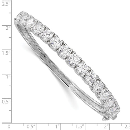 Sterlingsilber Schimmernd Rhodiniert 15 Stein Zirkonia Klappbar Armreif Armband
