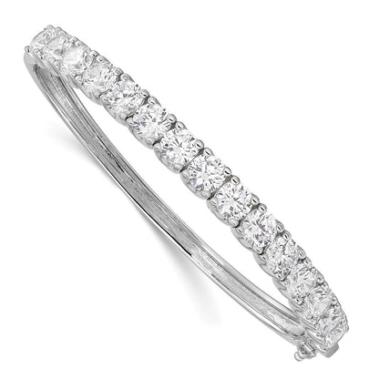 Sterlingsilber Schimmernd Rhodiniert 15 Stein Zirkonia Klappbar Armreif Armband