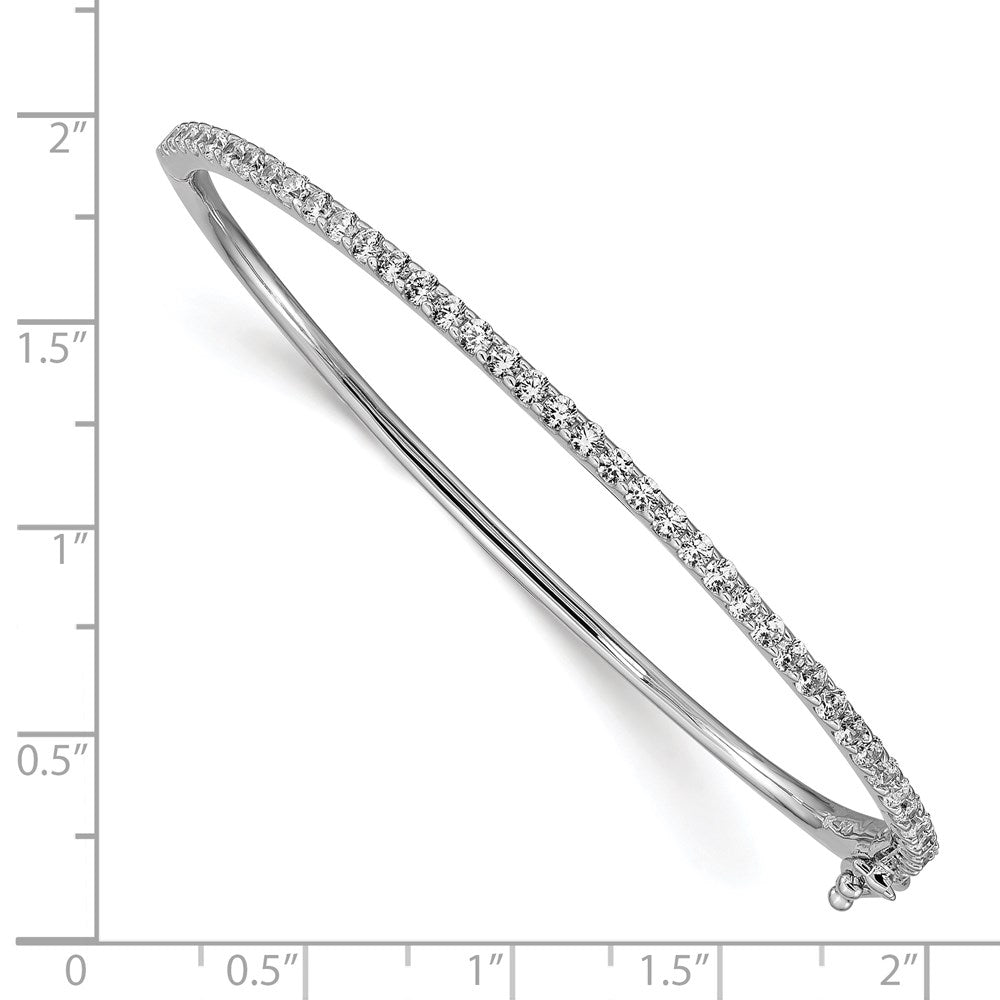 Sterlingsilber Schimmernd Rhodiniert 41 Stein Zirkonia Klappbar Armreif Armband