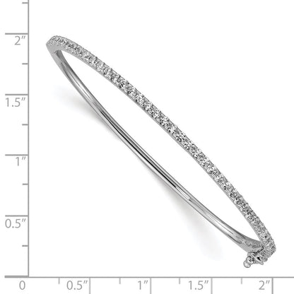 Sterlingsilber Schimmernd Rhodiniert 41 Stein Zirkonia Klappbar Armreif Armband