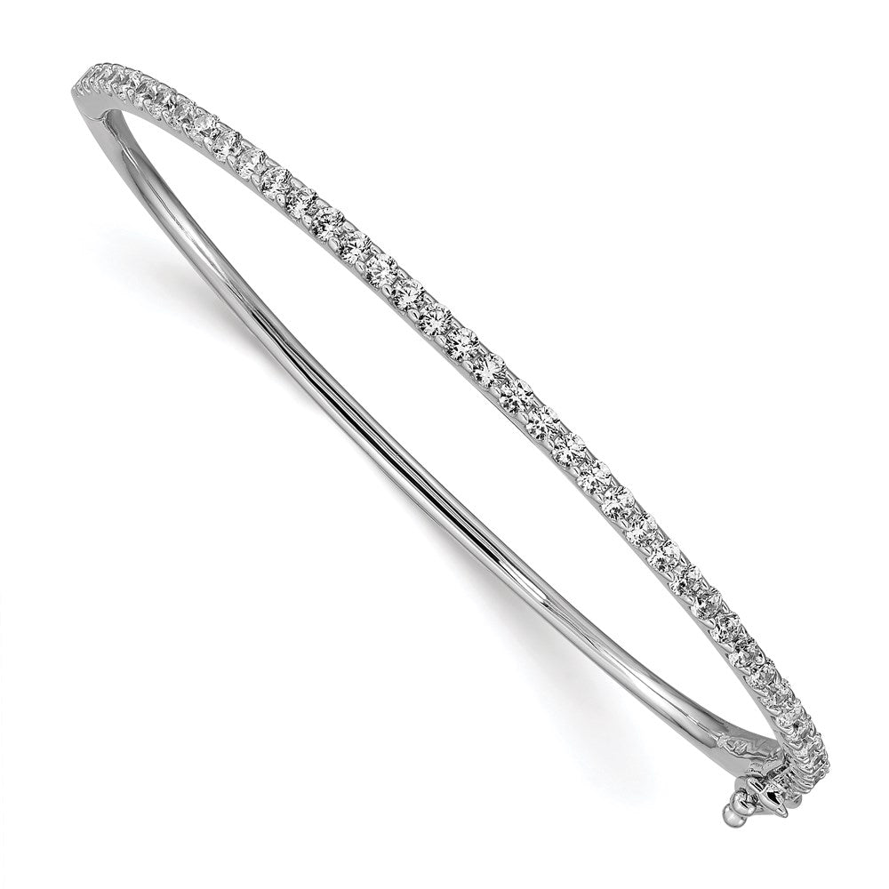 Sterlingsilber Schimmernd Rhodiniert 41 Stein Zirkonia Klappbar Armreif Armband