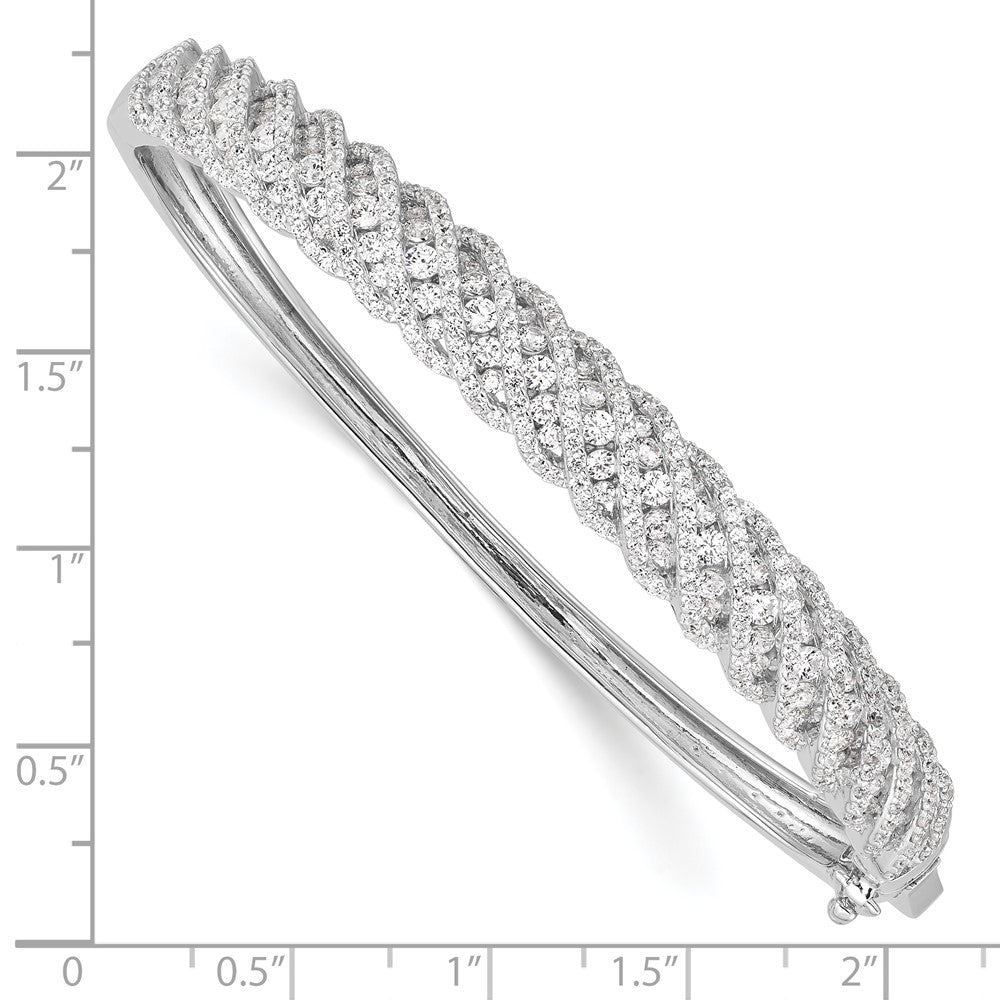 Sterlingsilber Schimmernd Rhodiniert 349 Stein Zirkonia Klappbar Armreif Armband