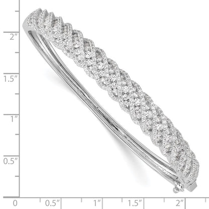 Sterlingsilber Schimmernd Rhodiniert 349 Stein Zirkonia Klappbar Armreif Armband