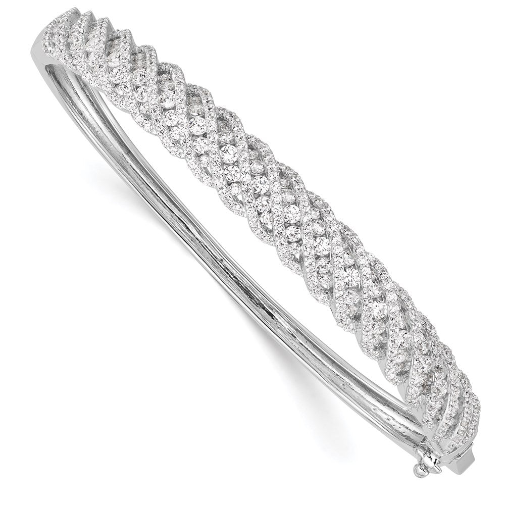 Sterlingsilber Schimmernd Rhodiniert 349 Stein Zirkonia Klappbar Armreif Armband