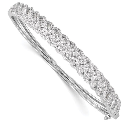 Sterlingsilber Schimmernd Rhodiniert 349 Stein Zirkonia Klappbar Armreif Armband