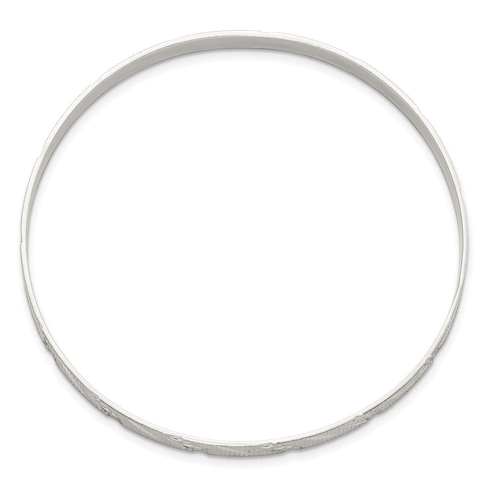 Sterlingsilber 5mm Diamantiert Schieber-on Armreif