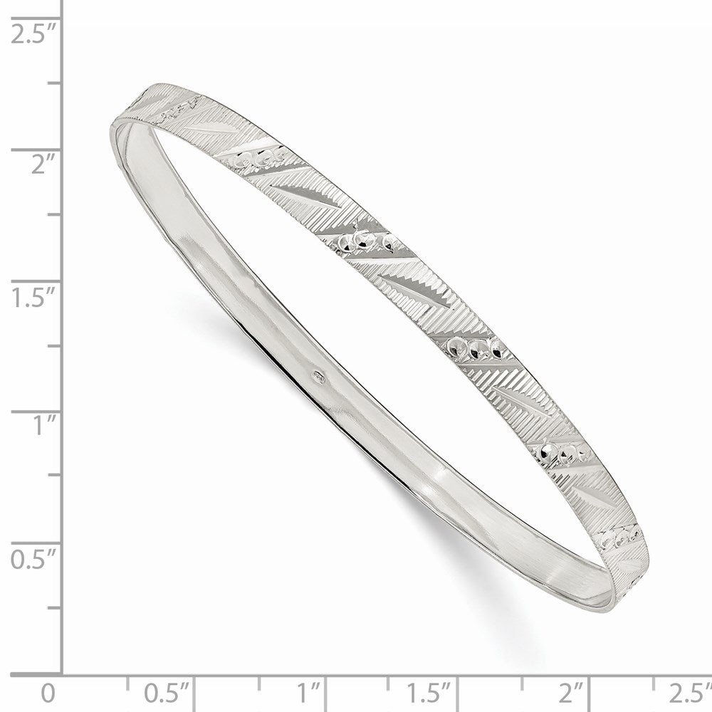 Sterlingsilber 5mm Diamantiert Schieber-on Armreif