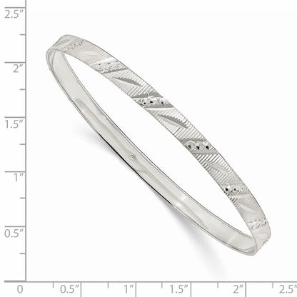 Sterlingsilber 5mm Diamantiert Schieber-on Armreif
