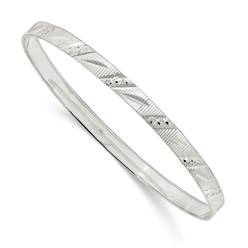Sterlingsilber 5mm Diamantiert Schieber-on Armreif